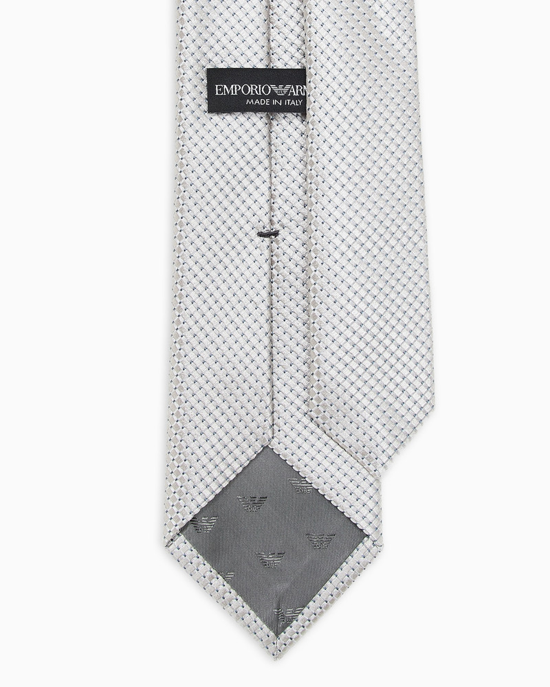 EMPORIO ARMANI PURE SILK TIE WITH JACQUARD MICRO-CHECK PATTERN outlook
