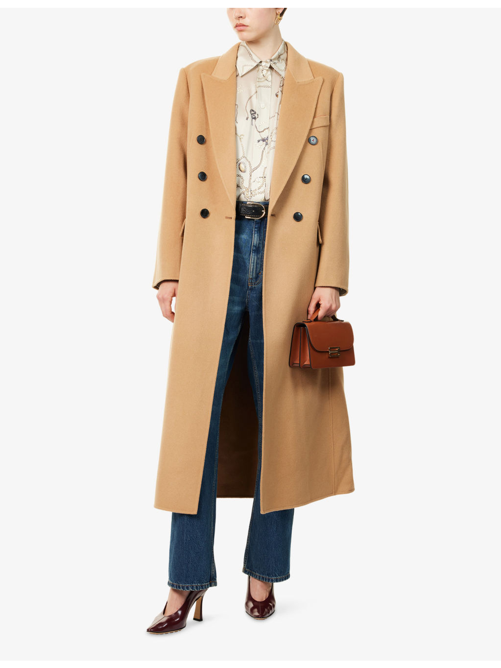 Double Faced Peak-Lapels Wool And Cashmere Coat - 2