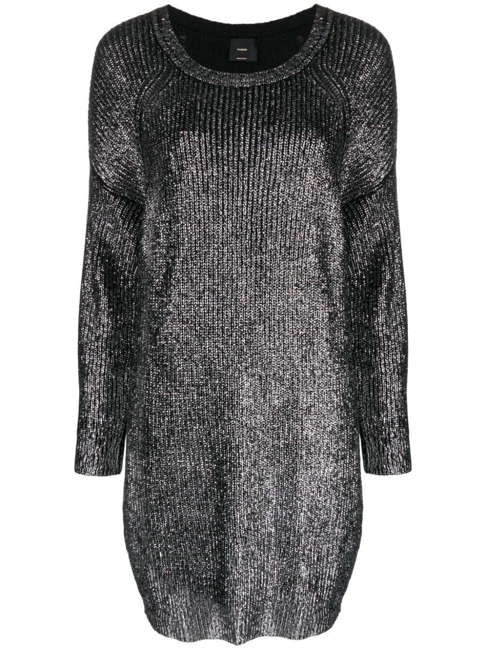 metallic-finish sweater dress - 1