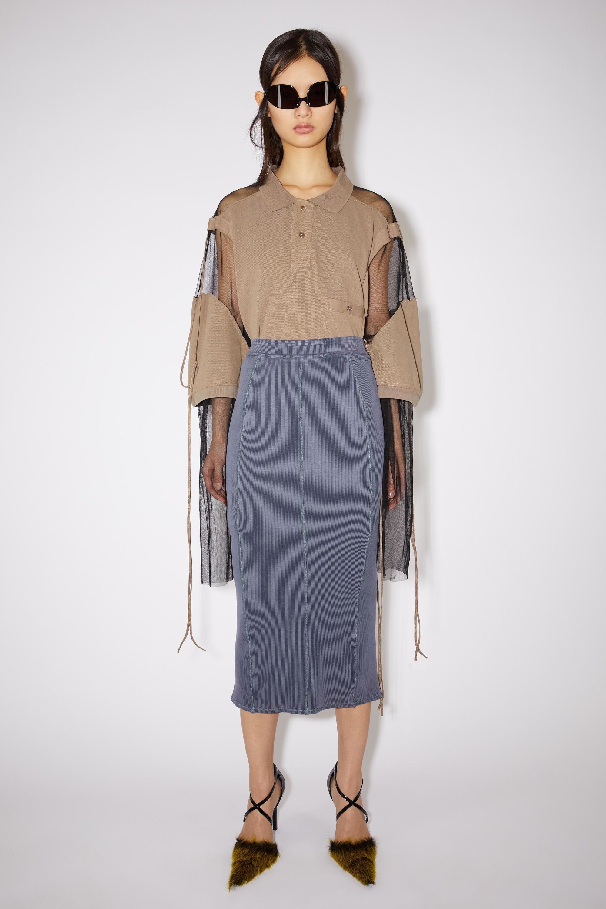 Ribbed Midi skirt - Lavender purple - 2