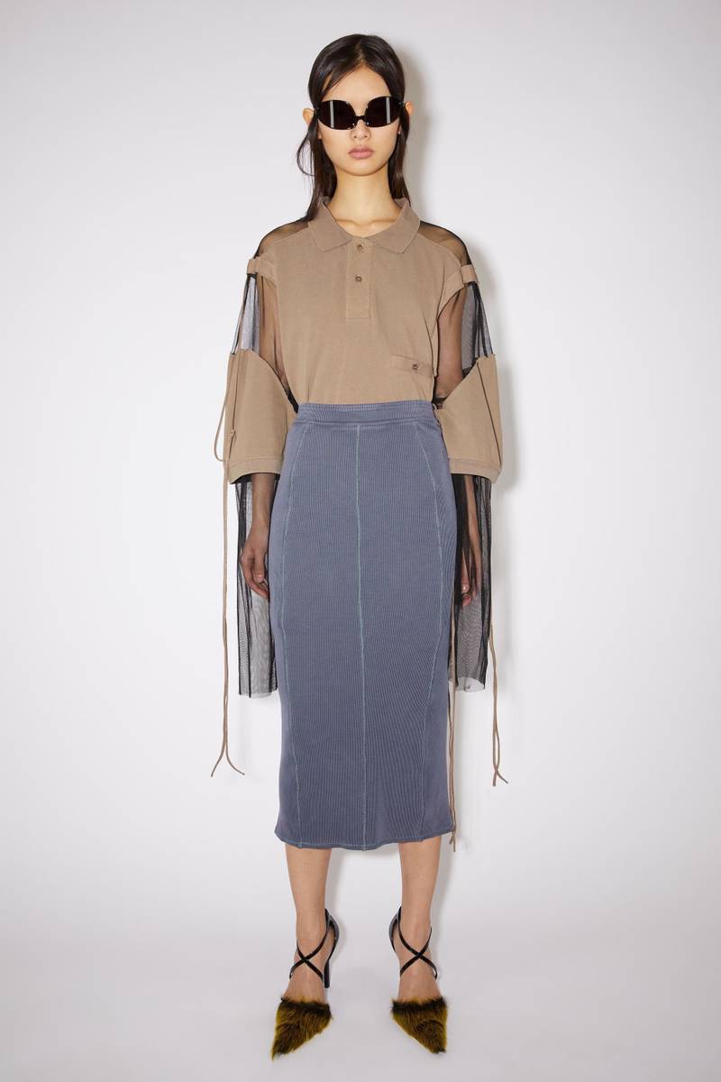 Acne Studios Ribbed Midi skirt - Lavender purple outlook