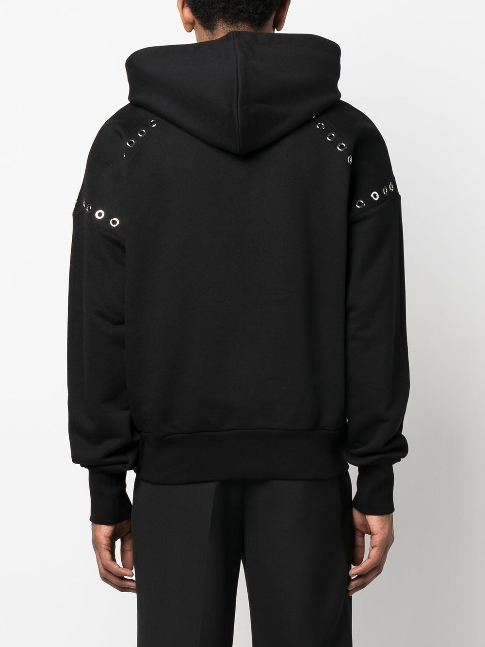eyelet-embellished hoodie - 4