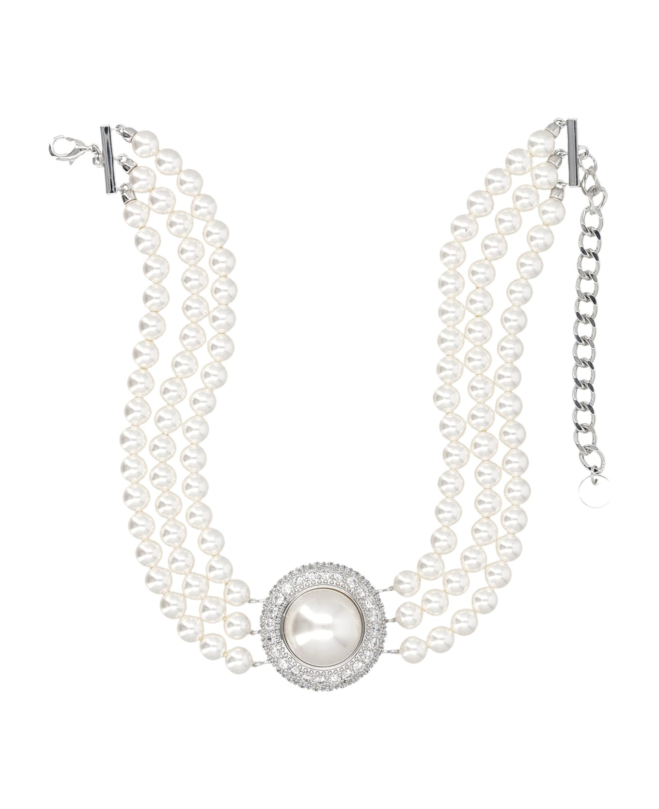 Small Crystal Pearl Choker - 1