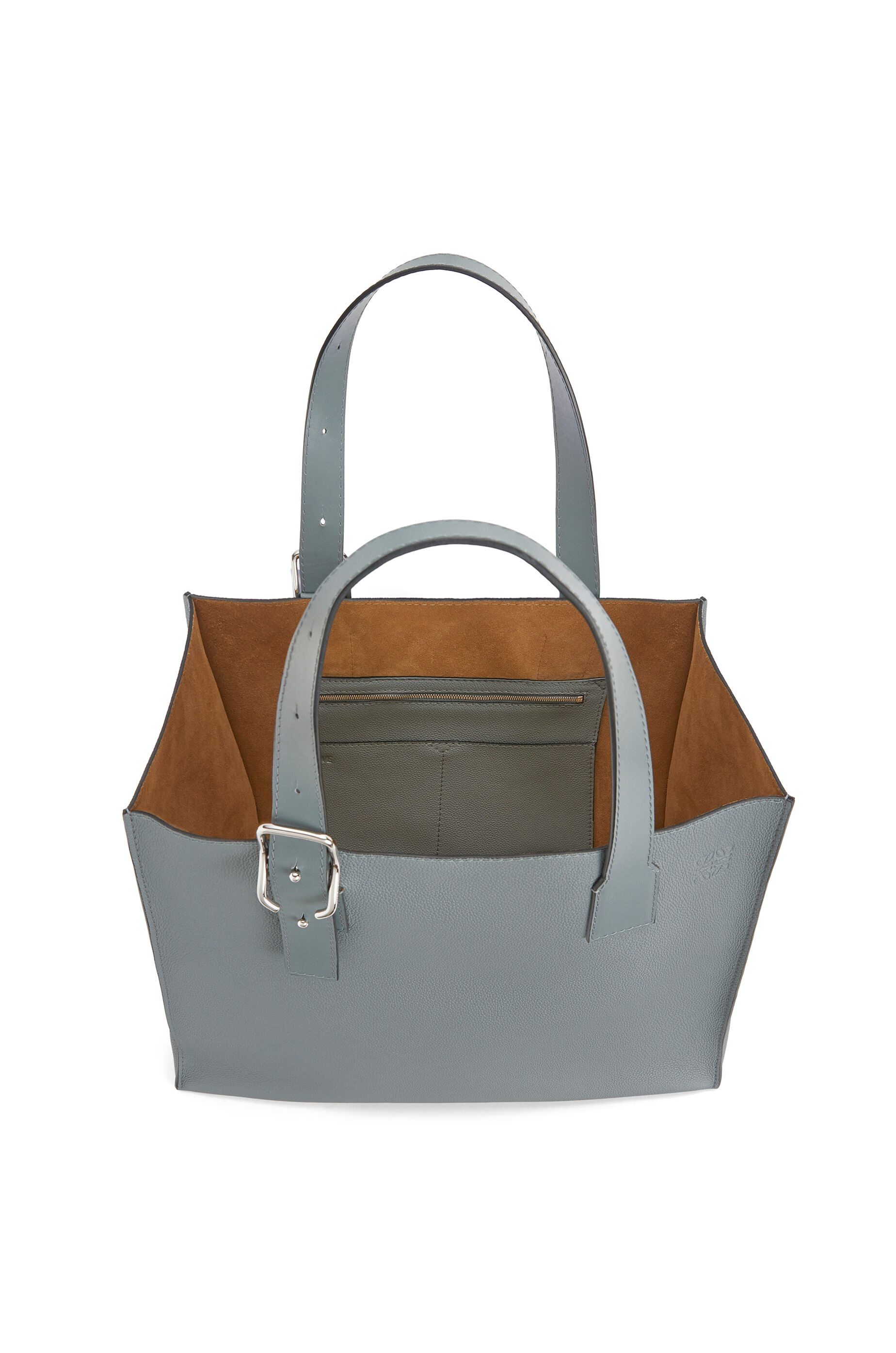 Buckle tote bag in soft grained calfskin - 3