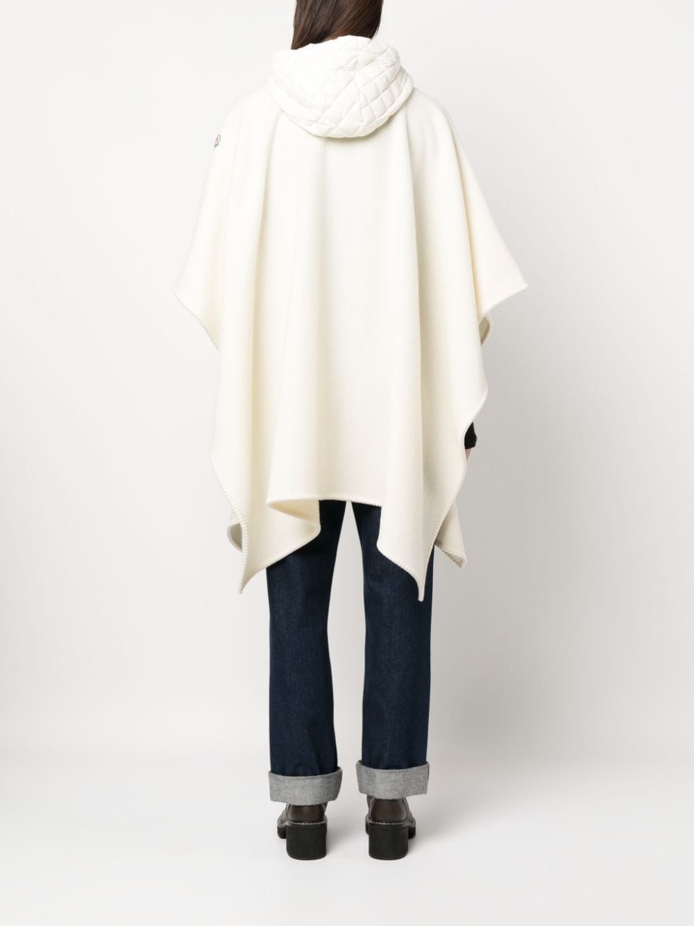 panelled hooded wool cape - 4