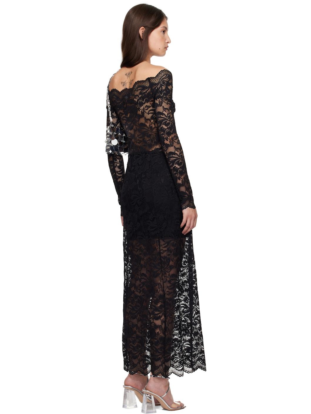 Black Lace Maxi Dress - 3