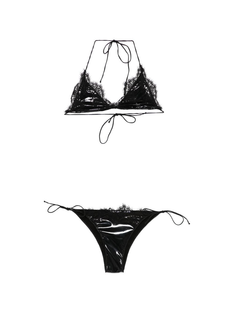 lace-trim latex bikini 1