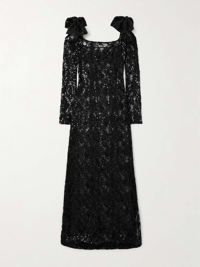 Bow-embellished 컷 아웃 sequined 레이스 가운 1