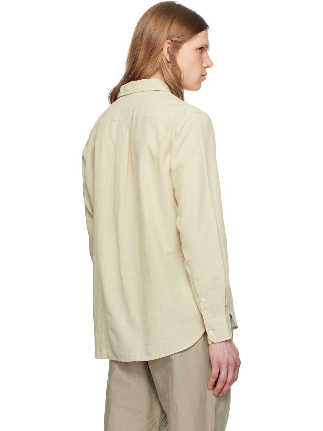 Beige Algot Relaxed Cotton Linen Shirt - 3