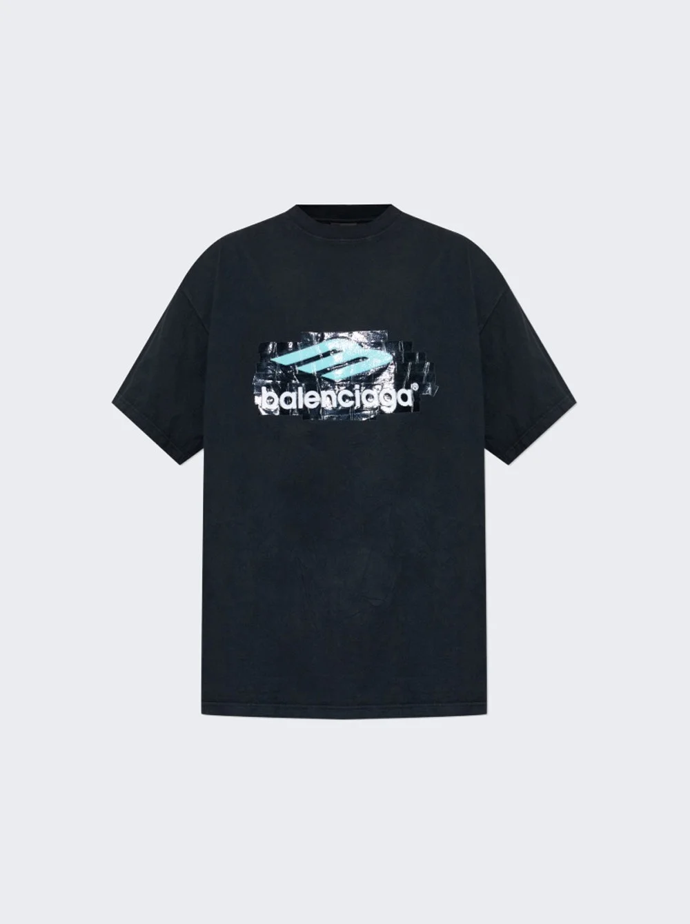 Oversize Tee Fade Black And Light Blue - 1