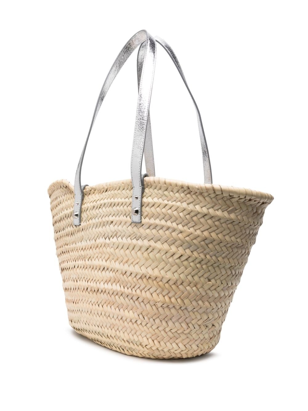logo-appliquÃ© straw beach bag - 3