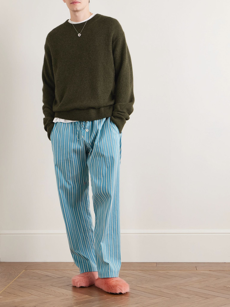 The Elder Statesman Cashmere Sweater Green outlook