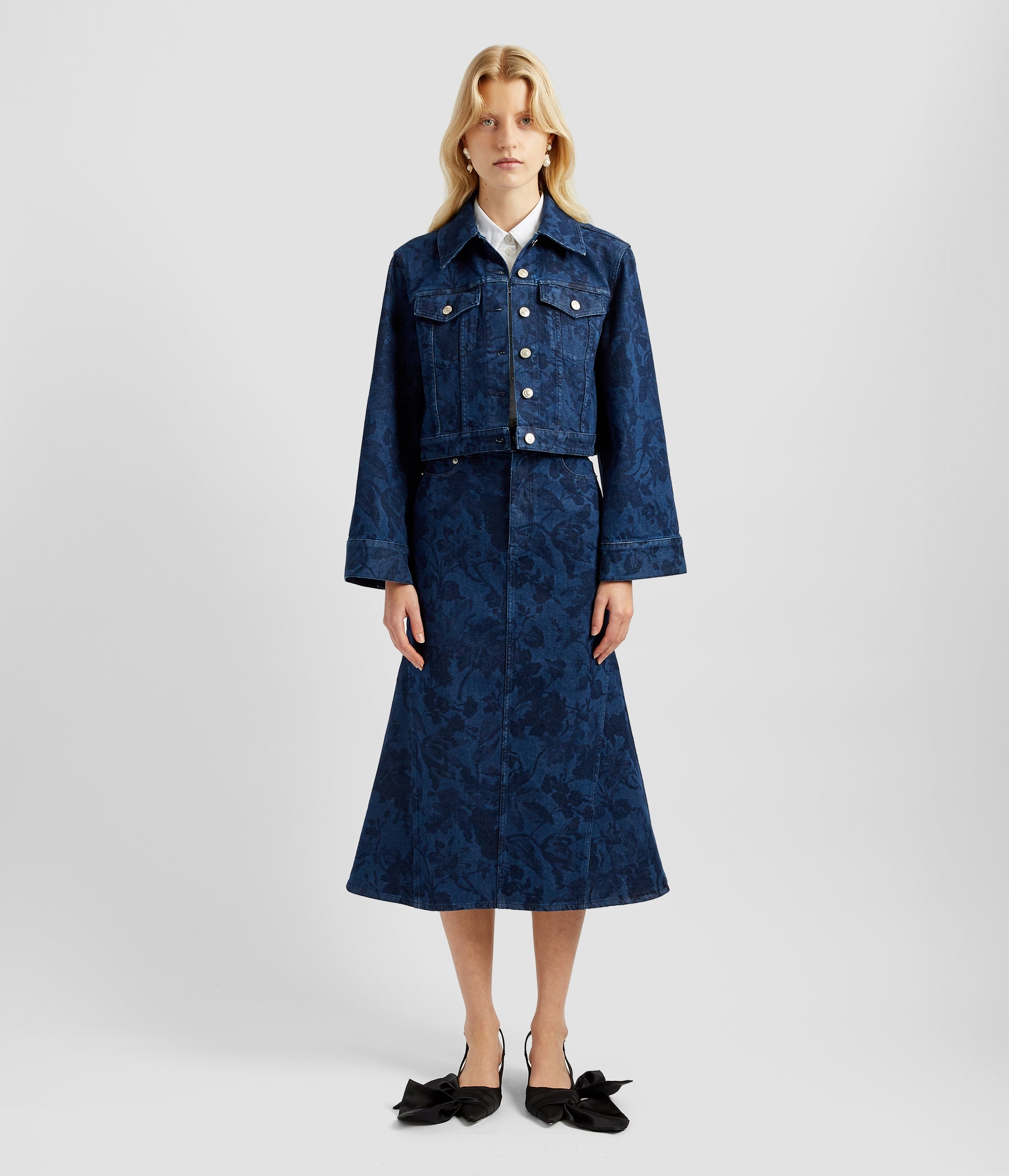 MIDI DENIM SKIRT - 2