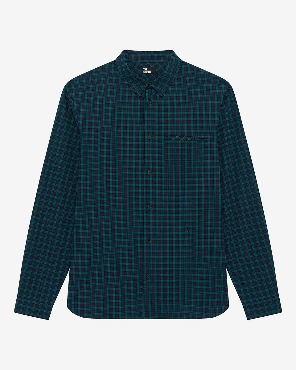 SMALL NAVY AND GREEN CHECK SHIRT - 1