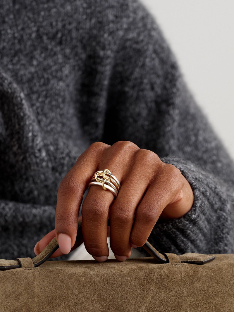 Spinelli Kilcollin Kira sterling silver and 18-karat gold diamond ring Gold outlook
