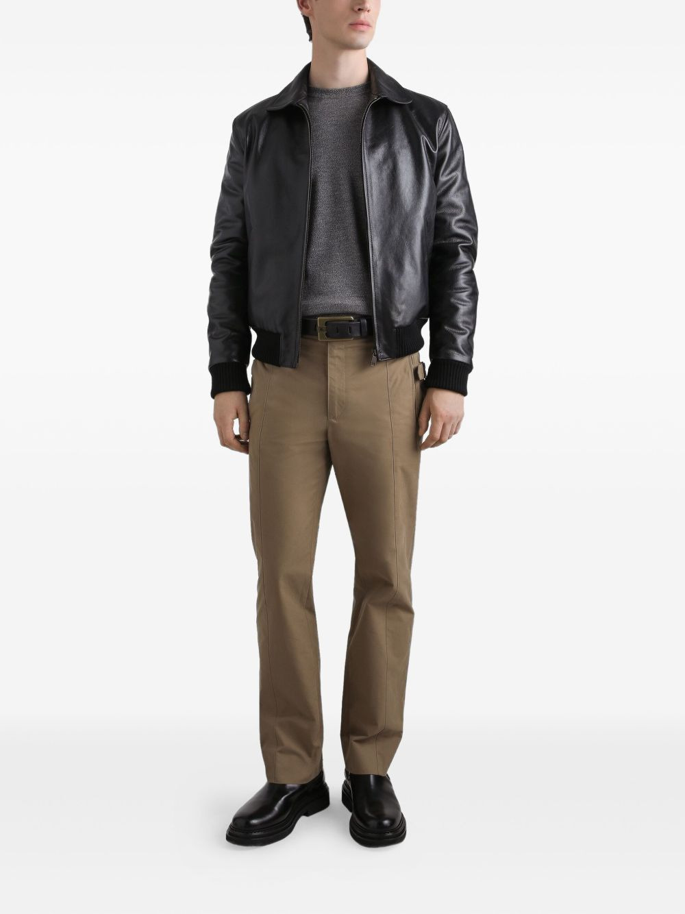 cotton side-straps trousers - 2