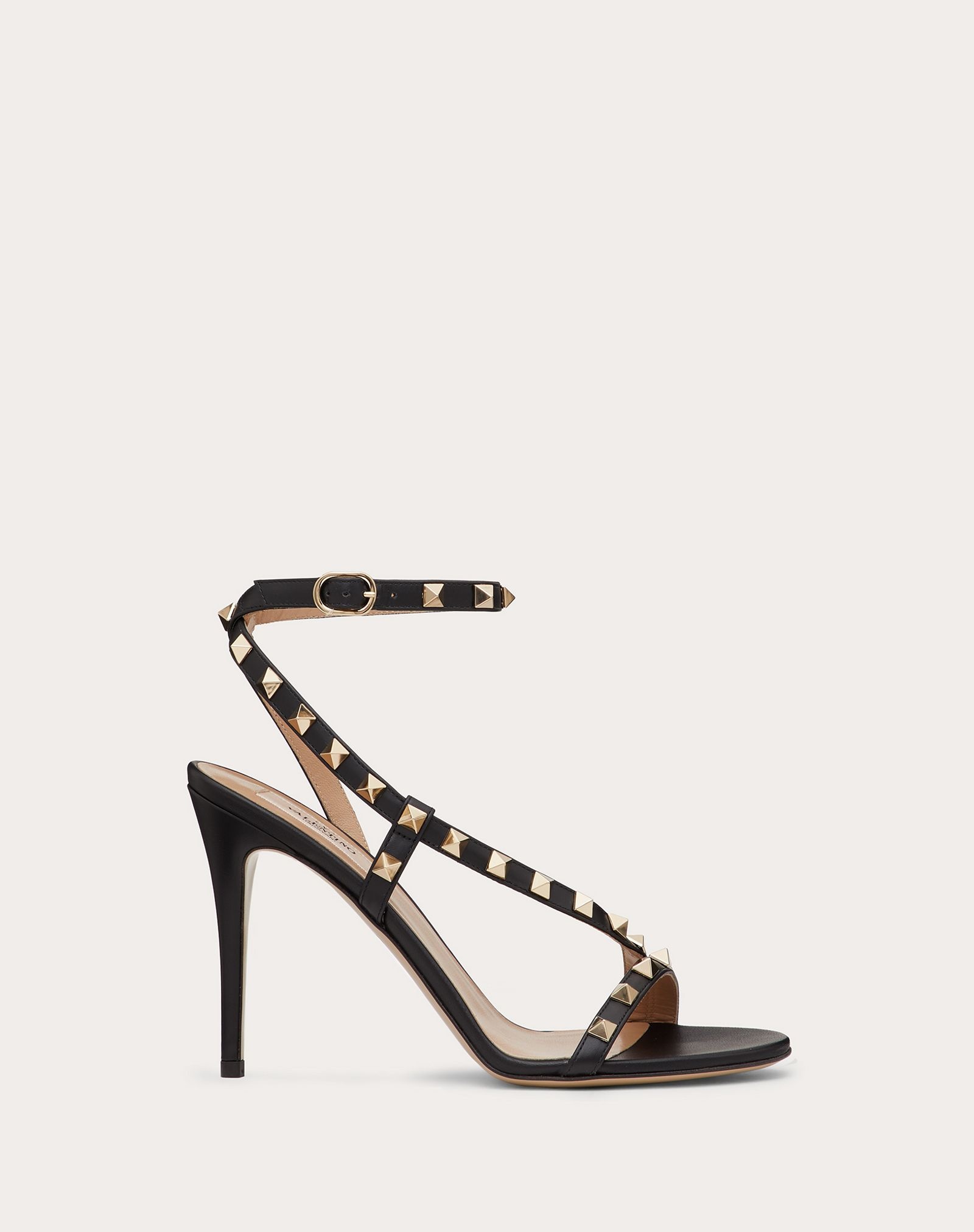 Rockstud Calfskin Sandal 100 mm - 1