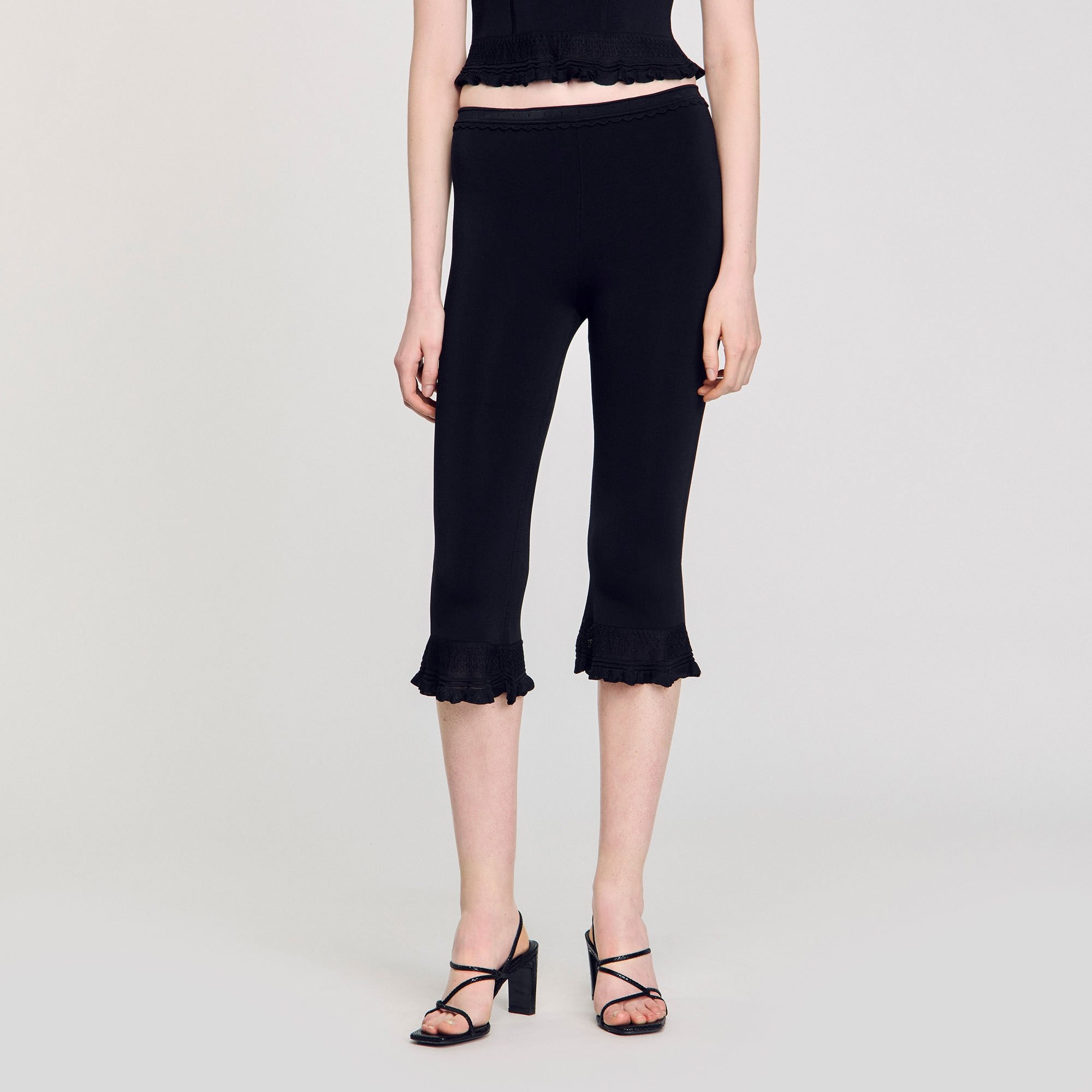 RUFFLED CAPRI PANTS - 4