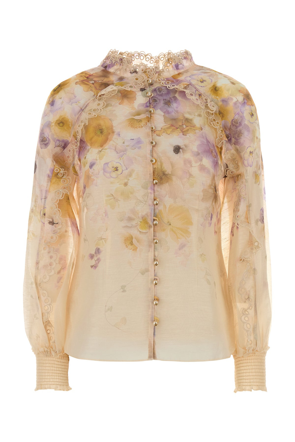 Printed linen blend Memento shirt - 1