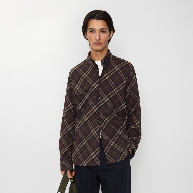 Burberry Relaxed Fit Check Cotton Flannel Shirt outlook