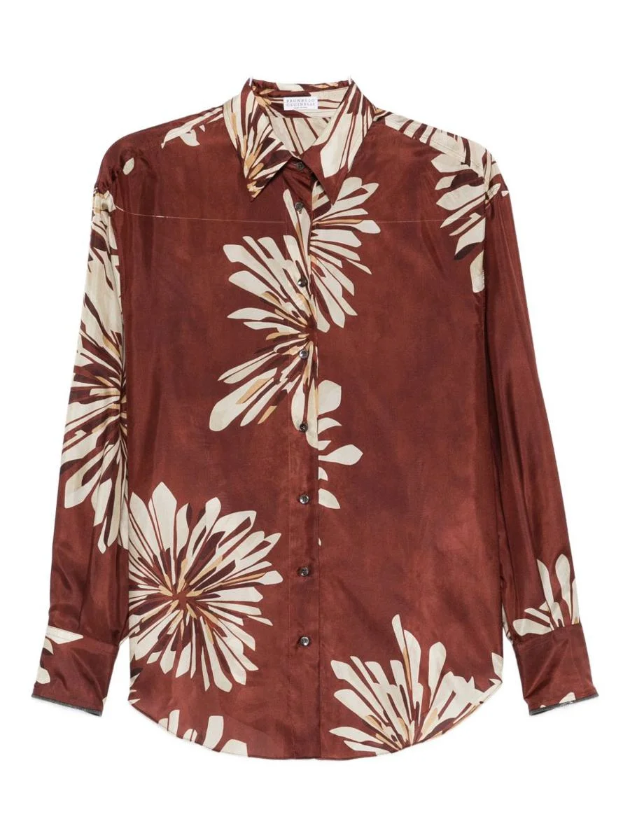 Brunello Cucinelli Printed Silk Shirt - 1