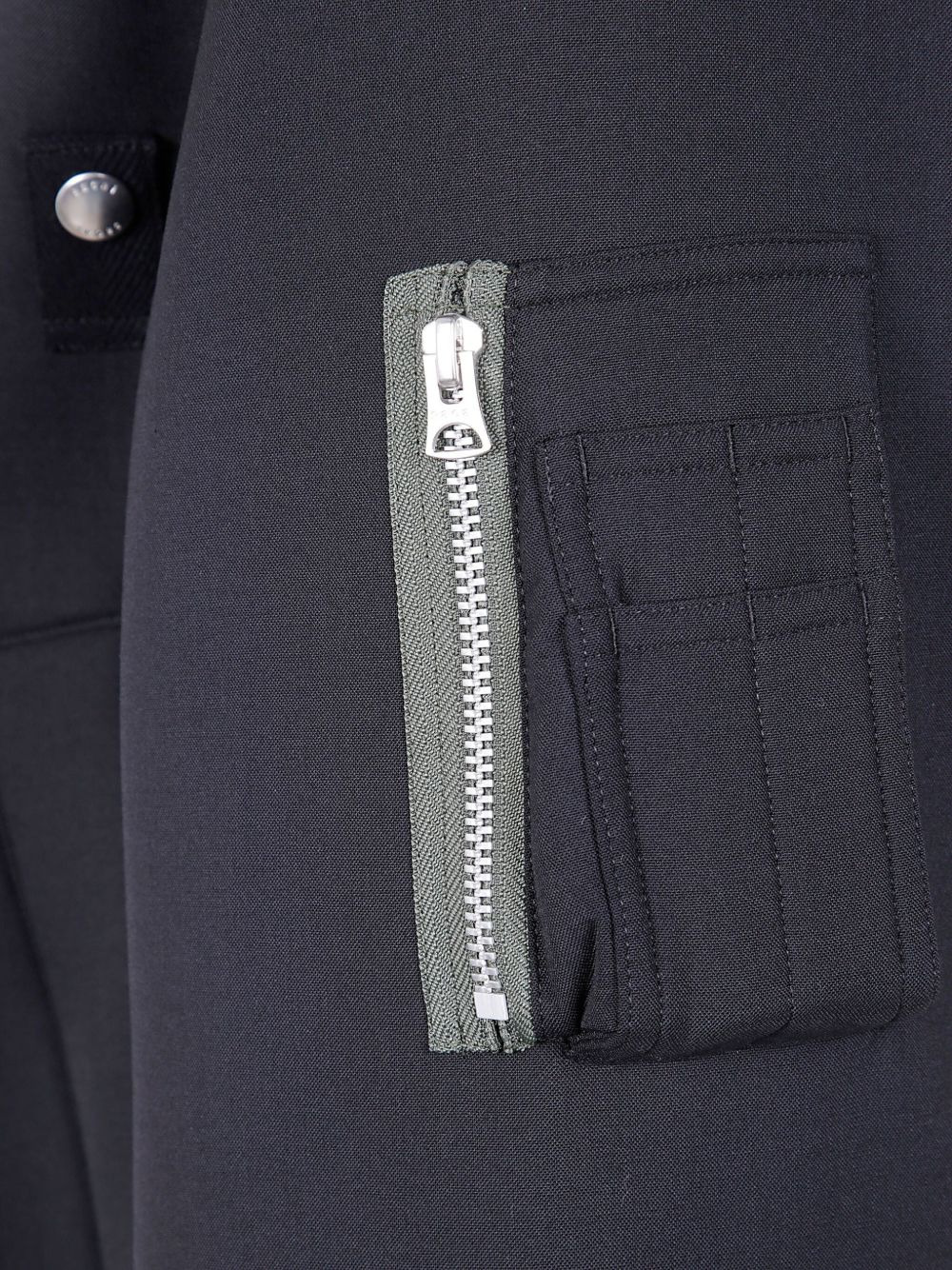zip-fastening pocket bomber jacket - 3