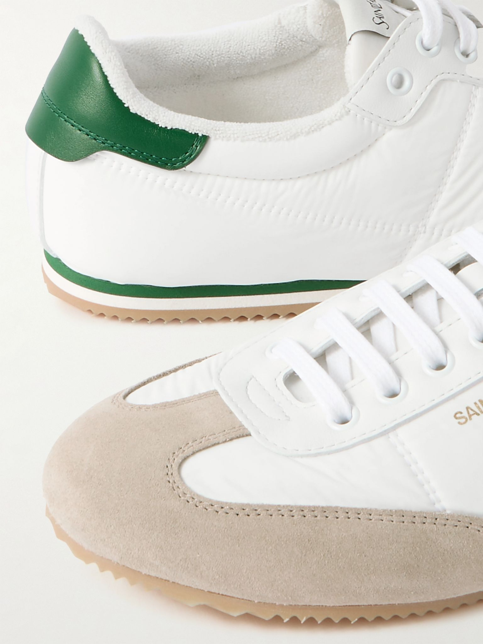 Aston Leather and Suede-Trimmed Shell Sneakers White - 6