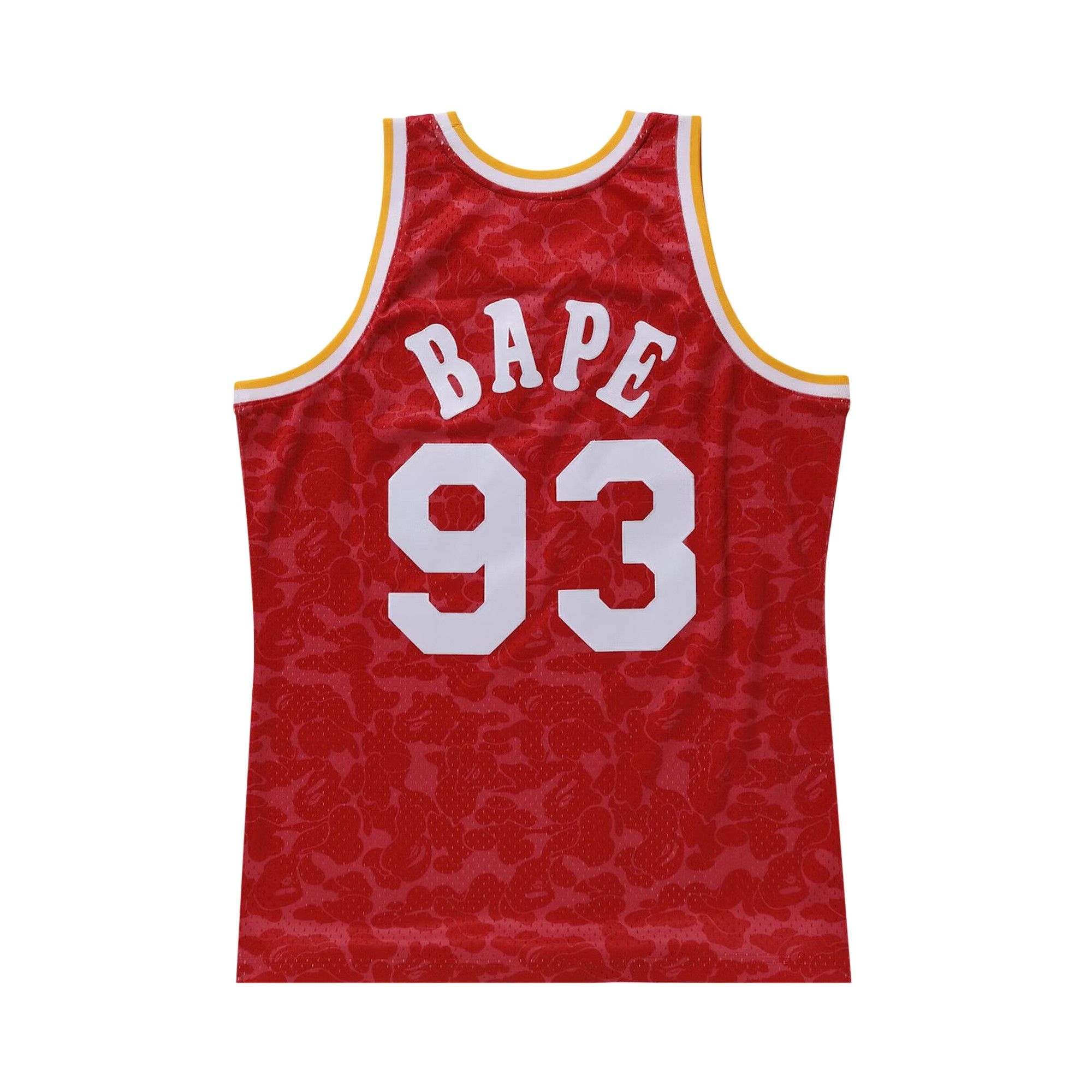 BAPE x Mitchell Ness Rockets Camo Basketball Swingman Jersey 'Red' - 2