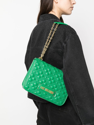 Moschino quilted logo-plaque shoulder bag outlook