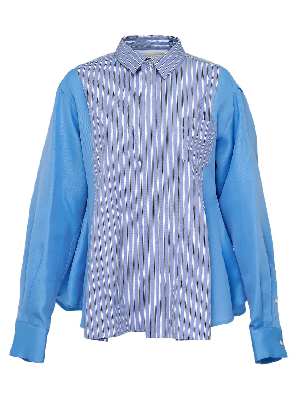 Cotton Poplin X Double-Faced Silk Cotton Shirt - 1