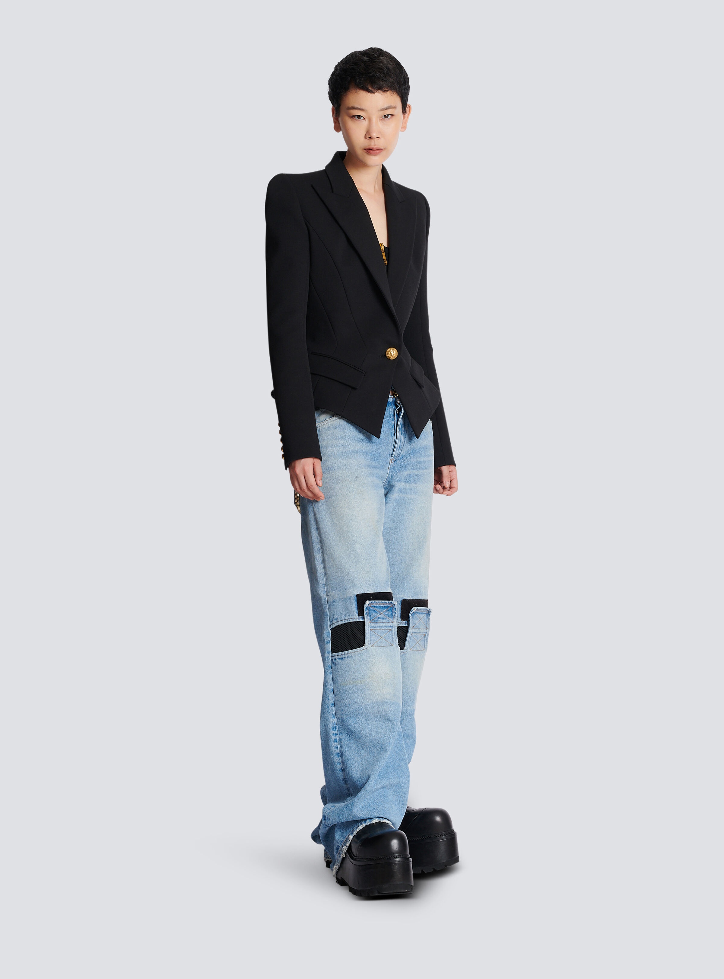 Cotton grain de poudre slim-fitting jacket - 3