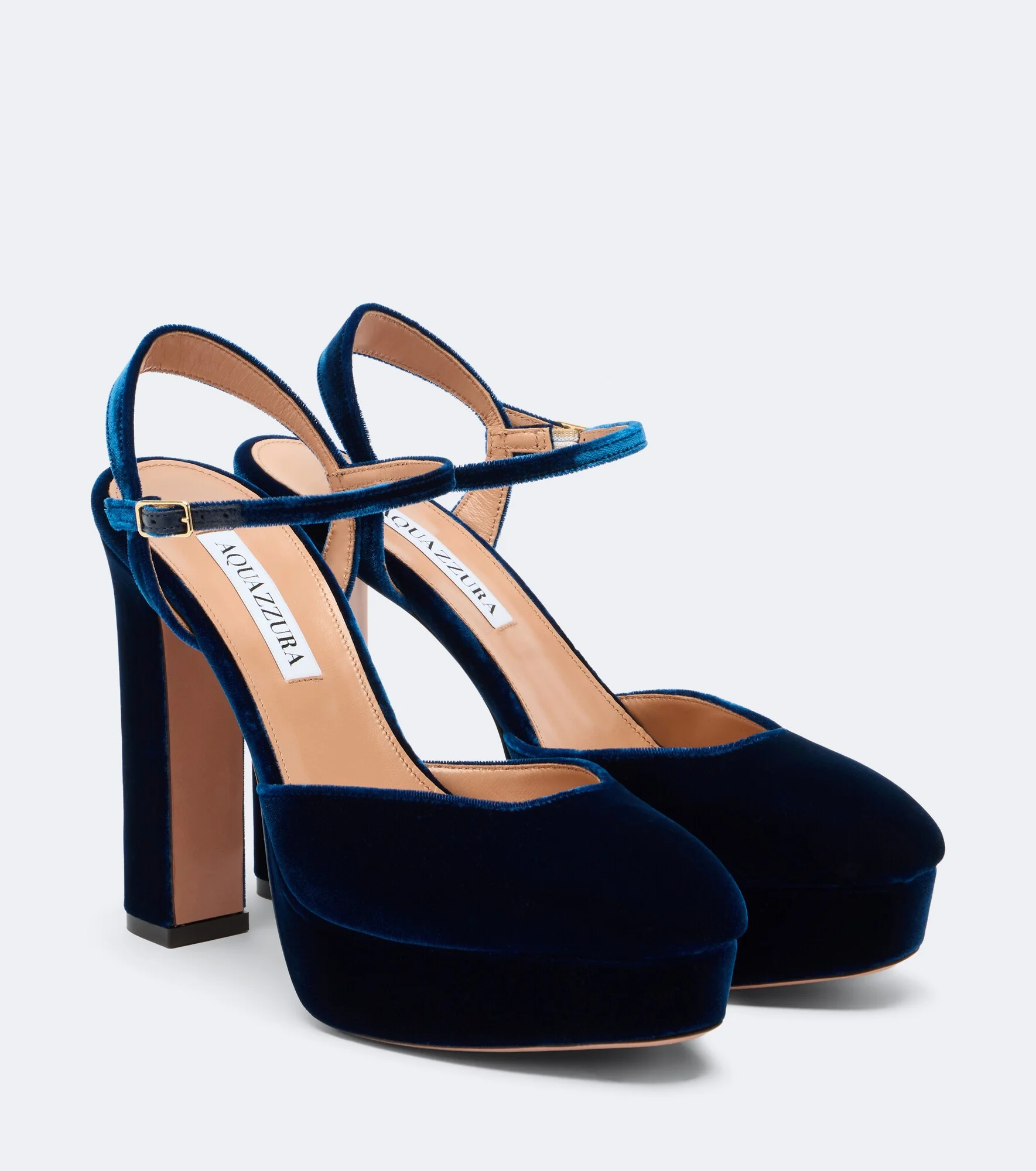 Amira velvet platform slingback pumps - 1