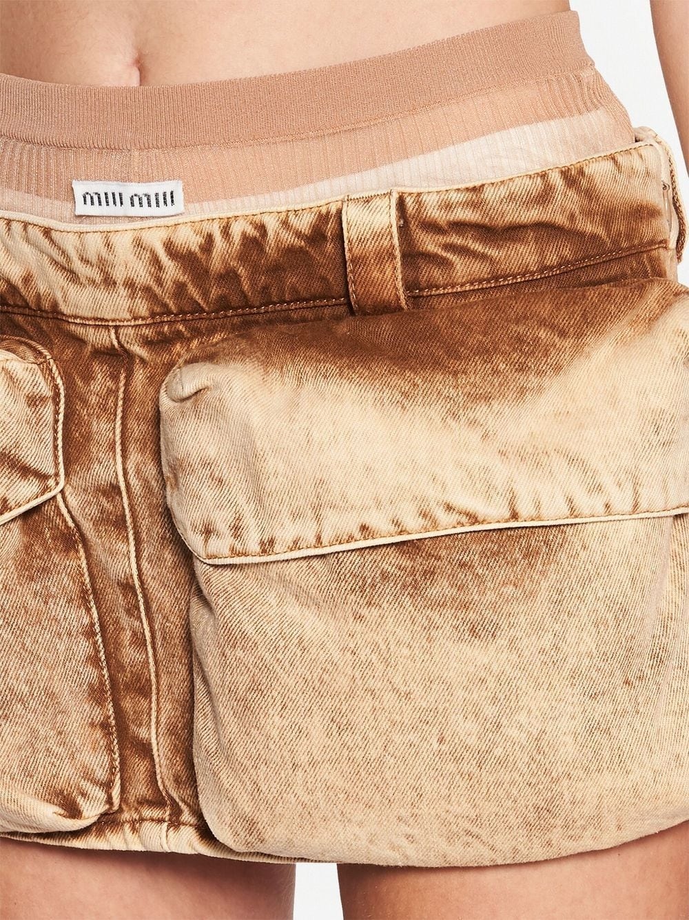 patch-pocket denim miniskirt - 5