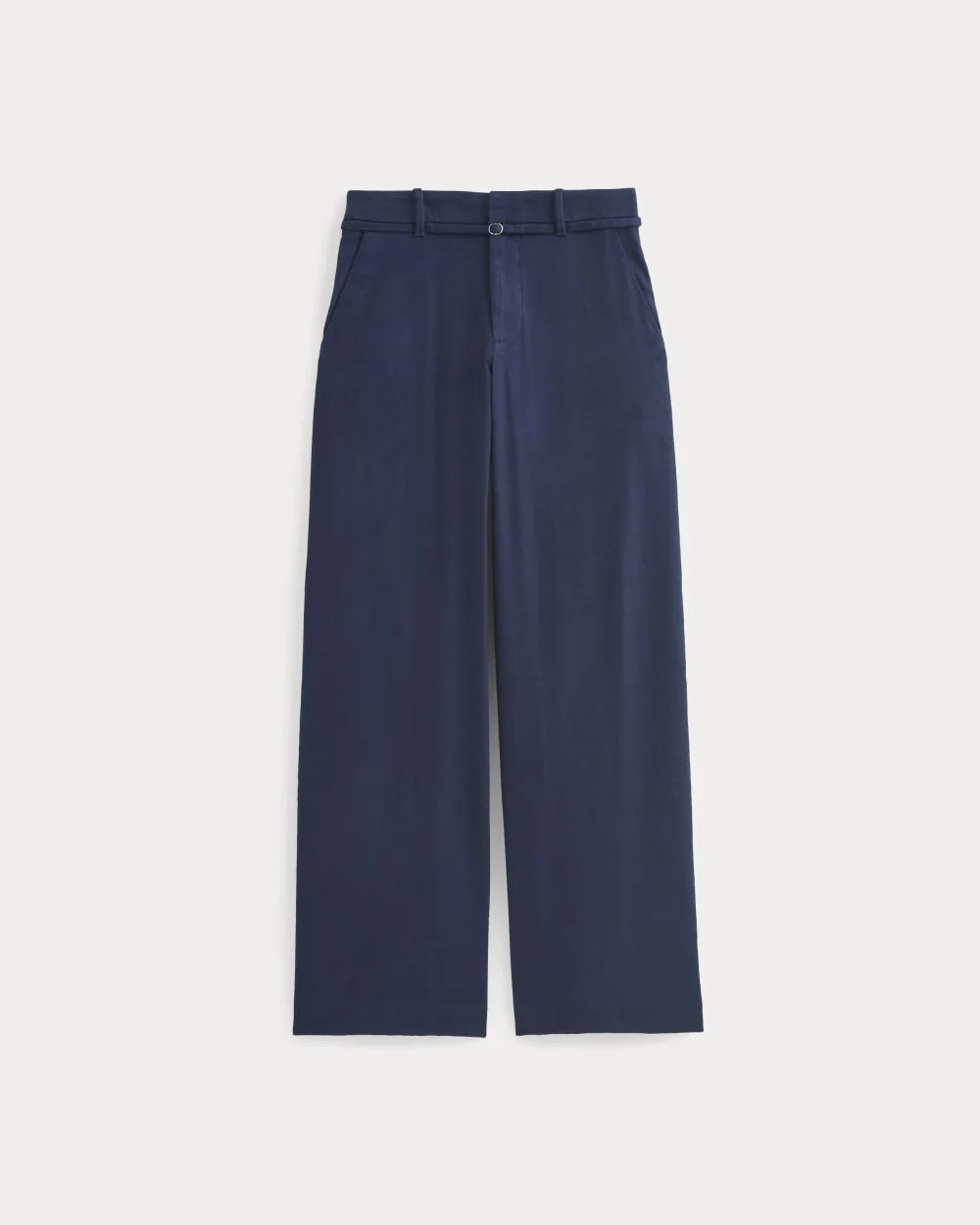 WIDE-LEG BELTED PANT IN STRETCH LINEN - 1