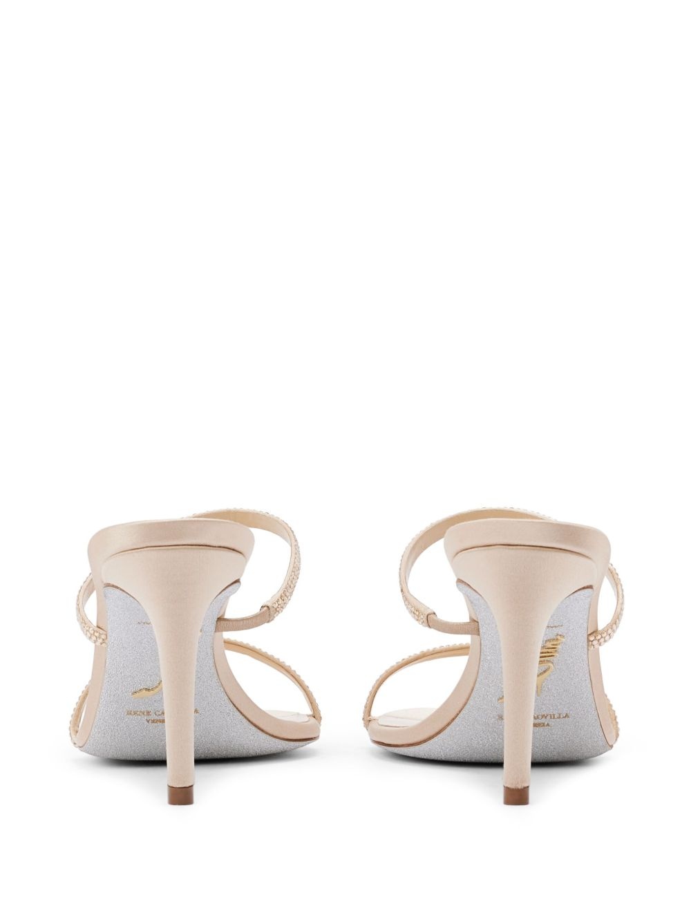 100mm satin strass sandals - 3