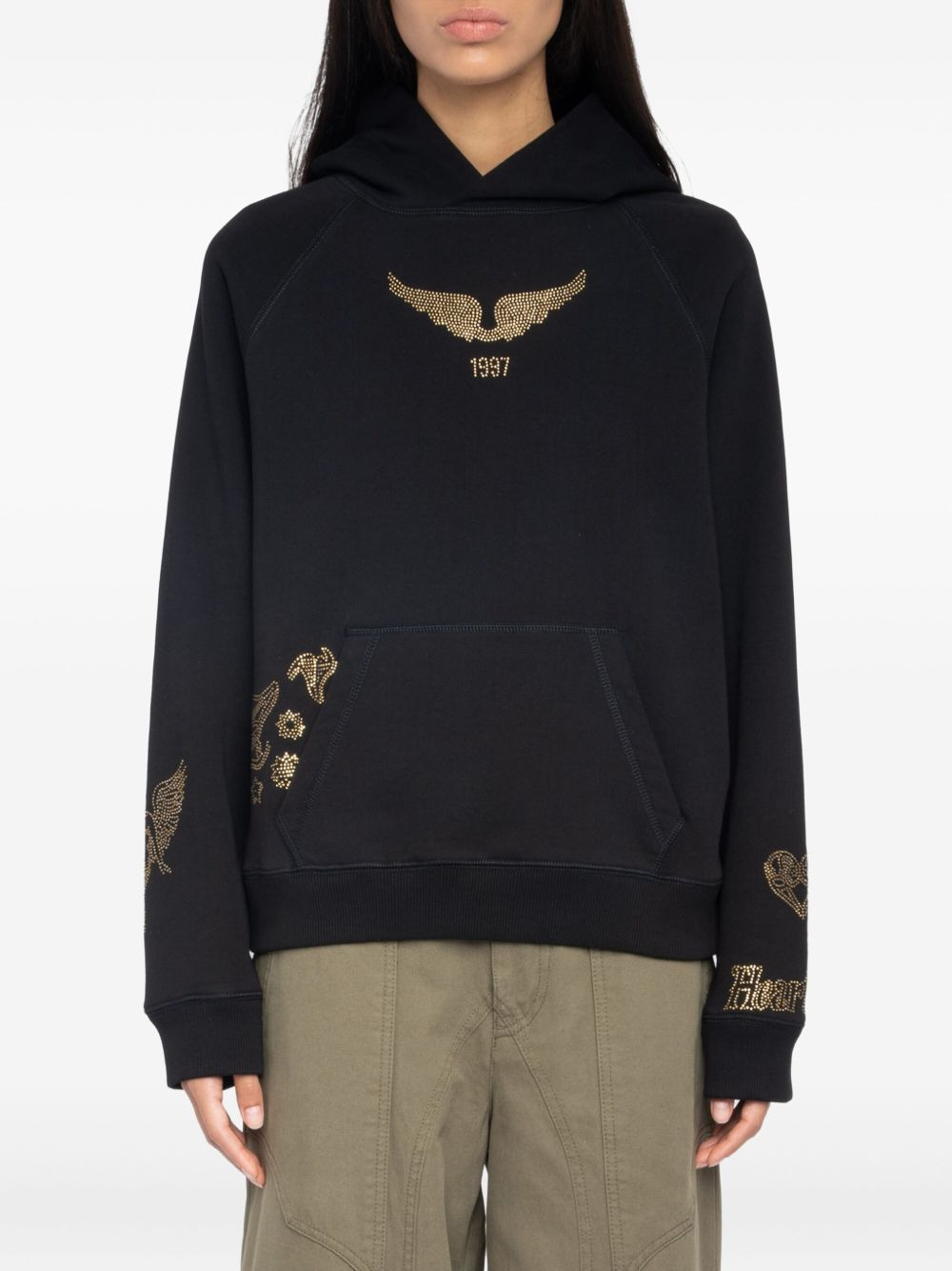 crystal-embellished hoodie - 4