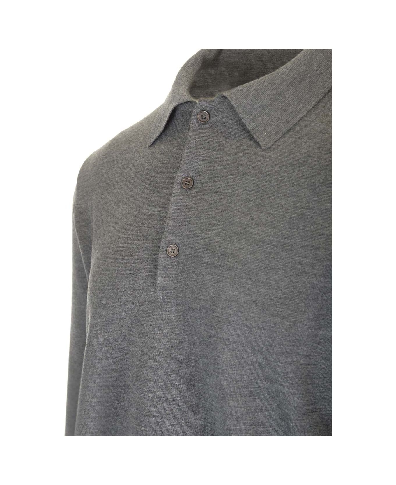 Vlogo Long Sleeve Wool Polo - 4