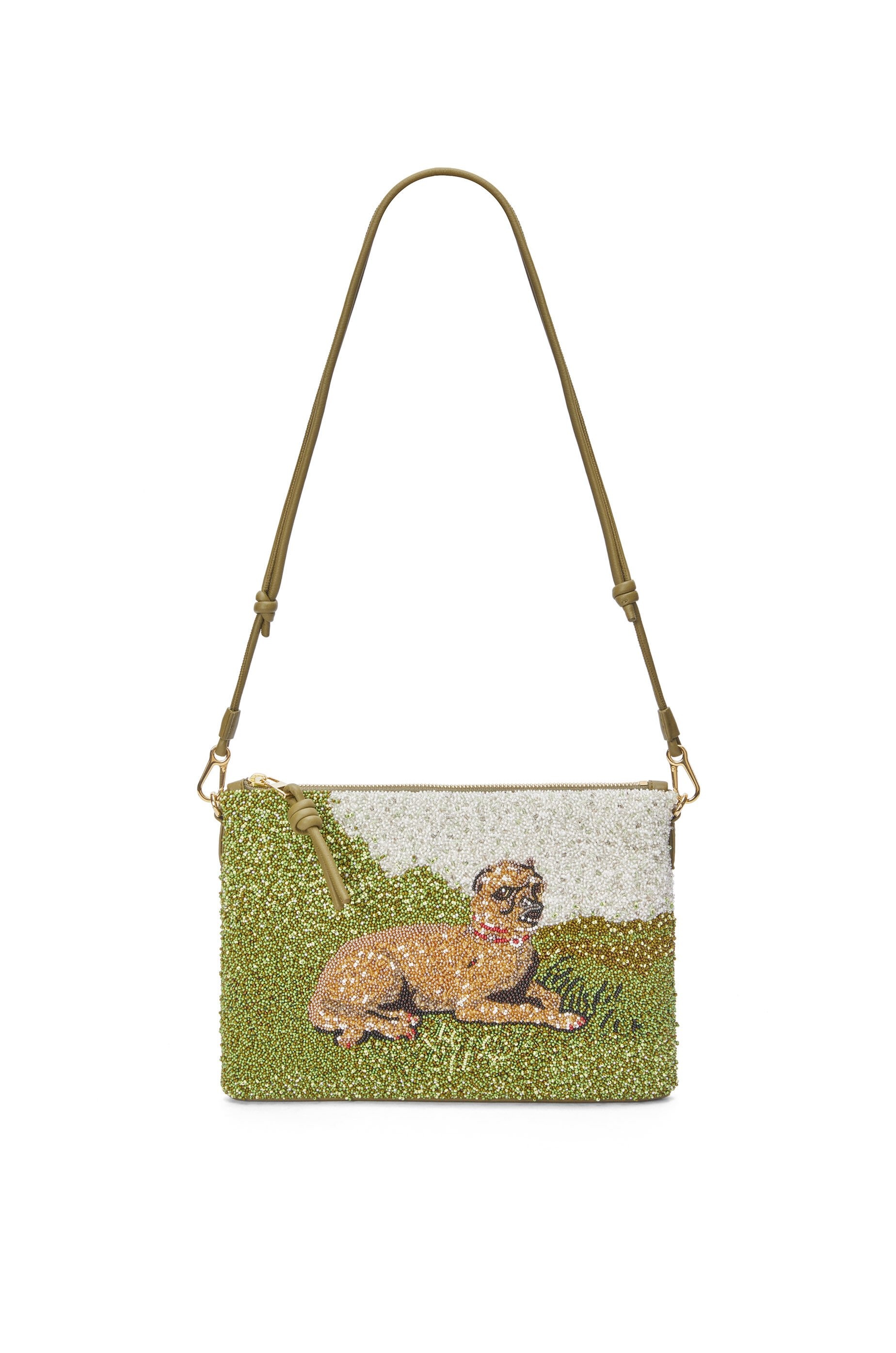 Oblong pouch in beaded leather - 4