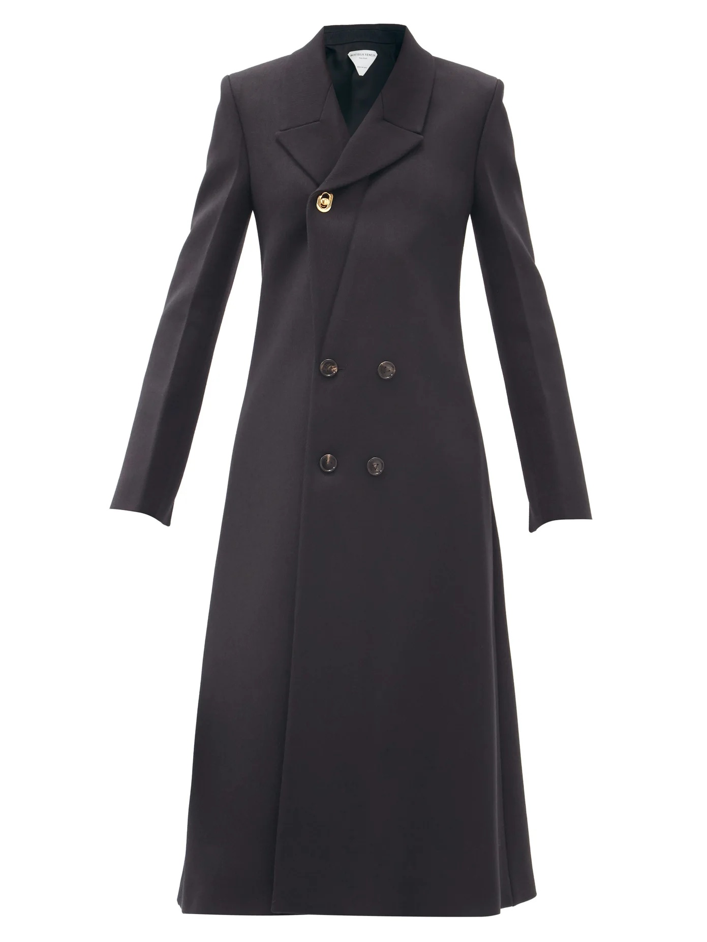 Double-breasted wool-blend twill coat - 1