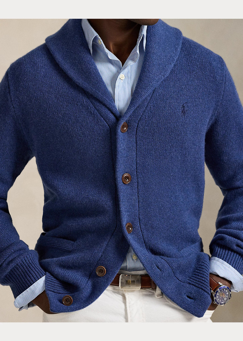 Wool-Cashmere Shawl-Collar Cardigan 5
