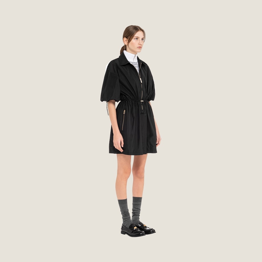 ワンピース MiuMiu | Technical silk mini-dress MF4806_121G_F0002_S_231 Black Technical Silk Mini-dress | Miu Miu