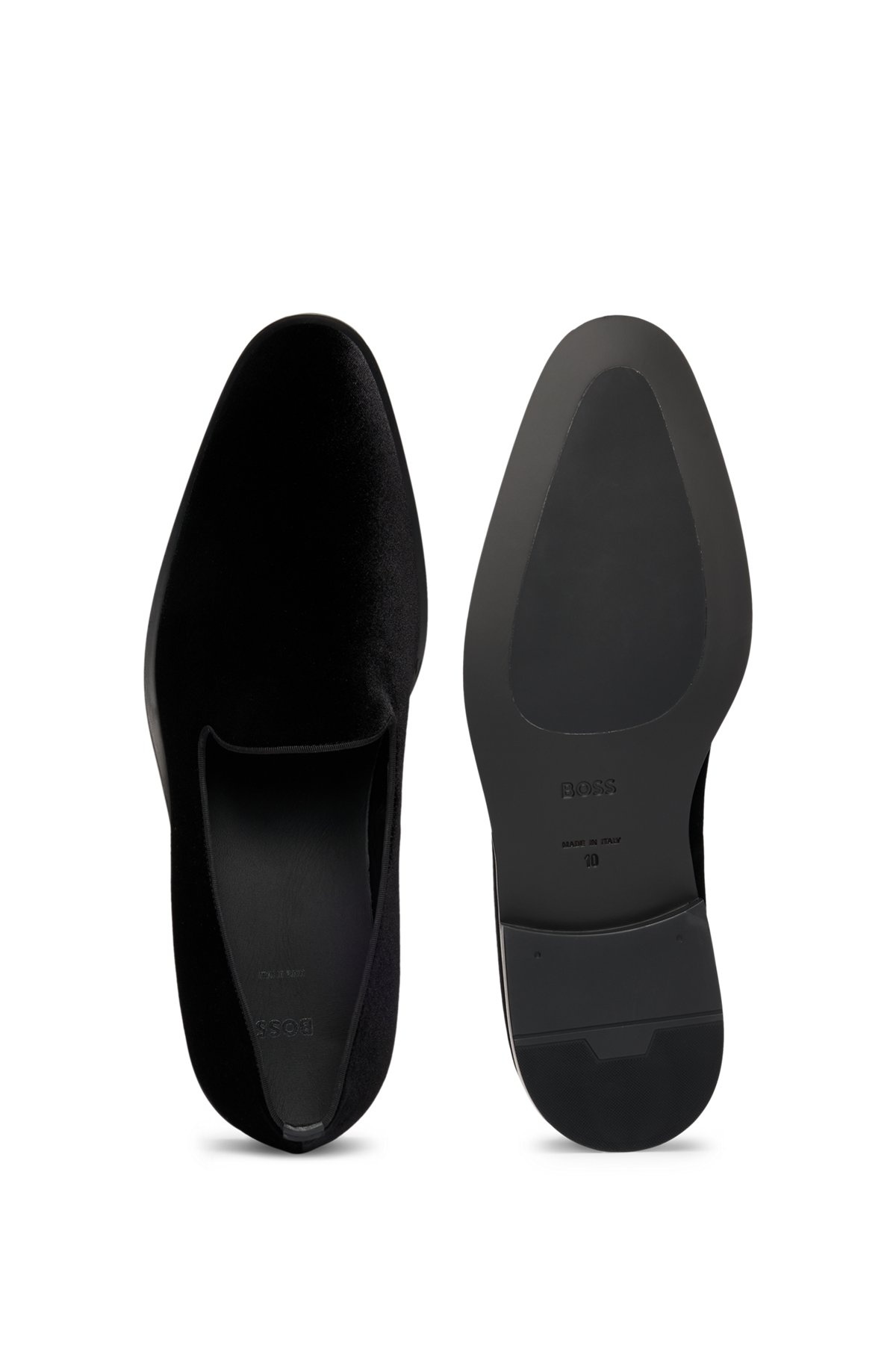 VELVET SLIP-ON LOAFERS WITH LEATHER TRIMS - 4