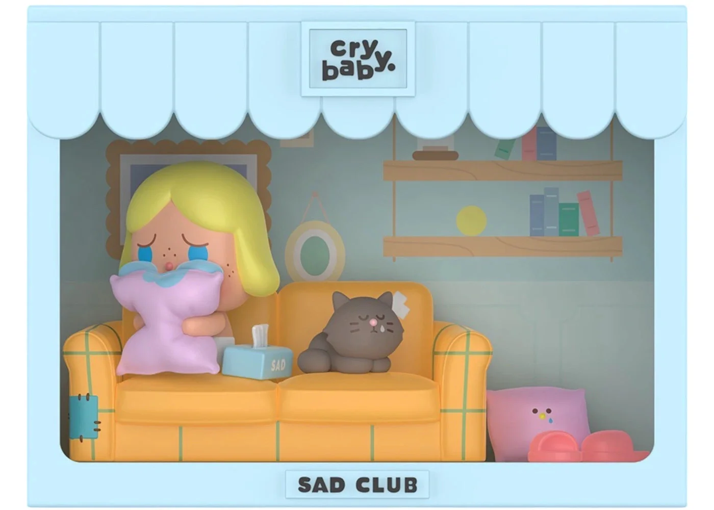 Pop Mart CRYBABY Sad Club Series Scene Sets Teardrops on the Pillow Figure Set - 1