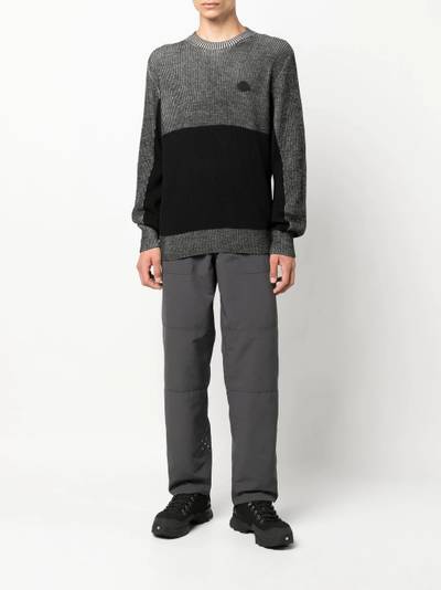 Moncler logo-patch ribbed-knit virgin-wool jumper outlook