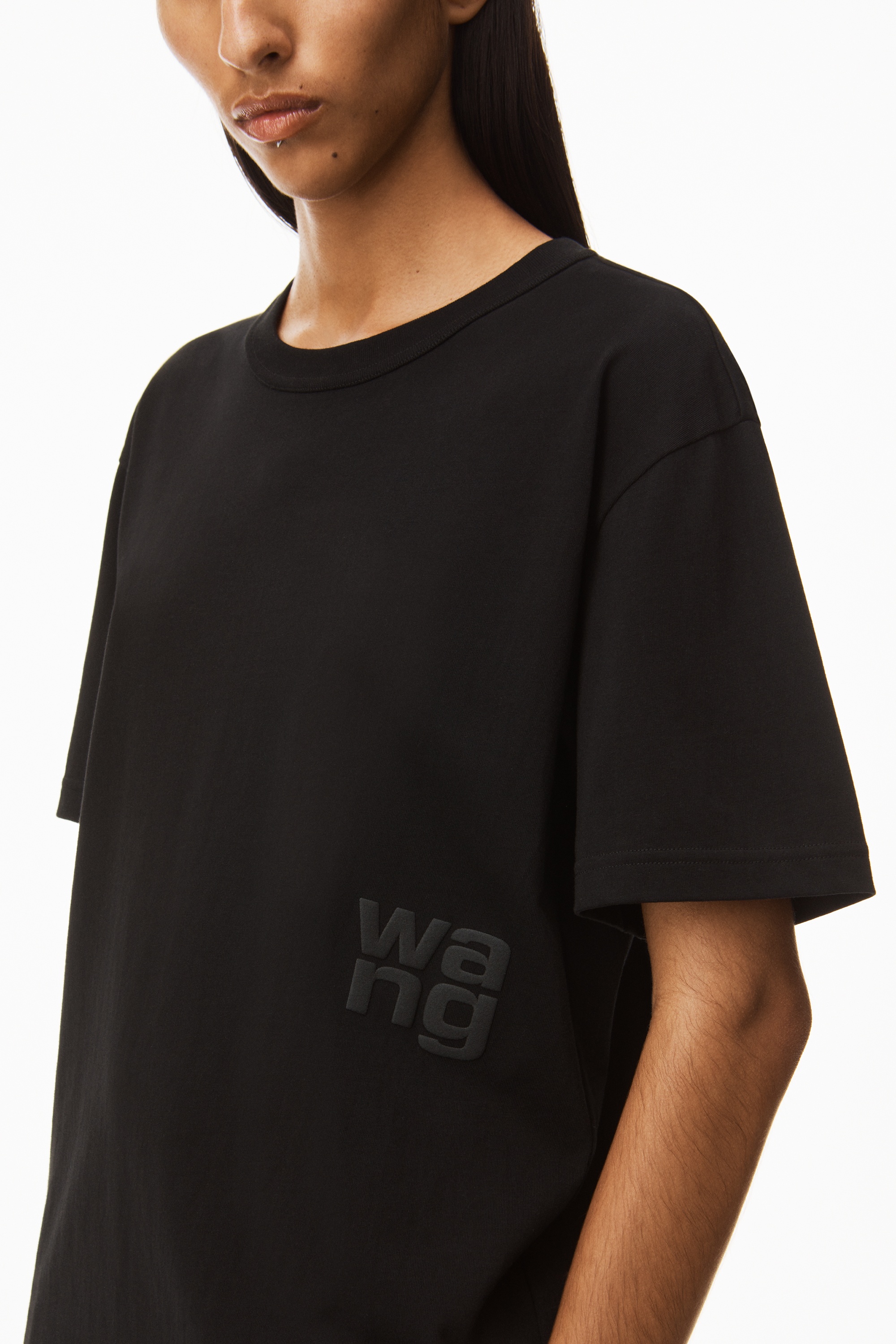 Alexander Wang PUFF LOGO TEE IN COTTON JERSEY | REVERSIBLE