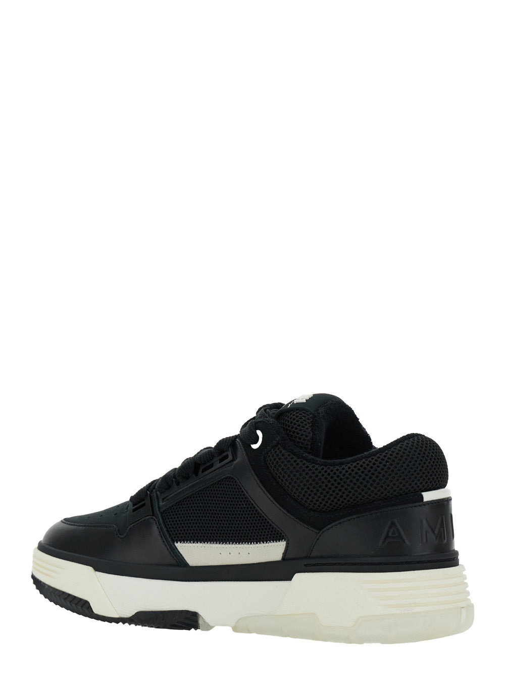 Amiri Men Black Low Top Sneakers With Logo Patch On The Tongue And Logo Lettering On The Heel In Lea - 3