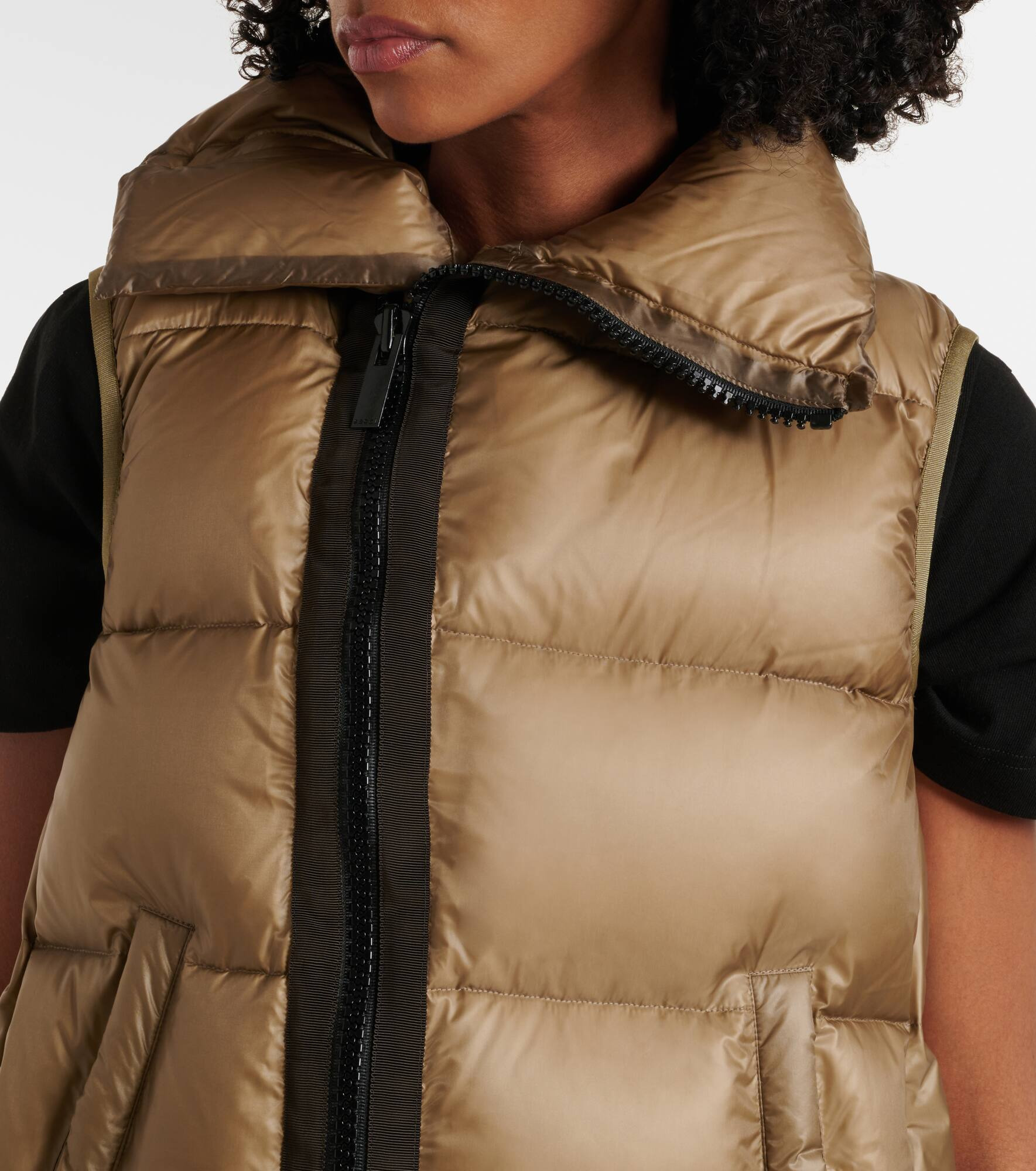 Asymmetric quilted down vest - 4