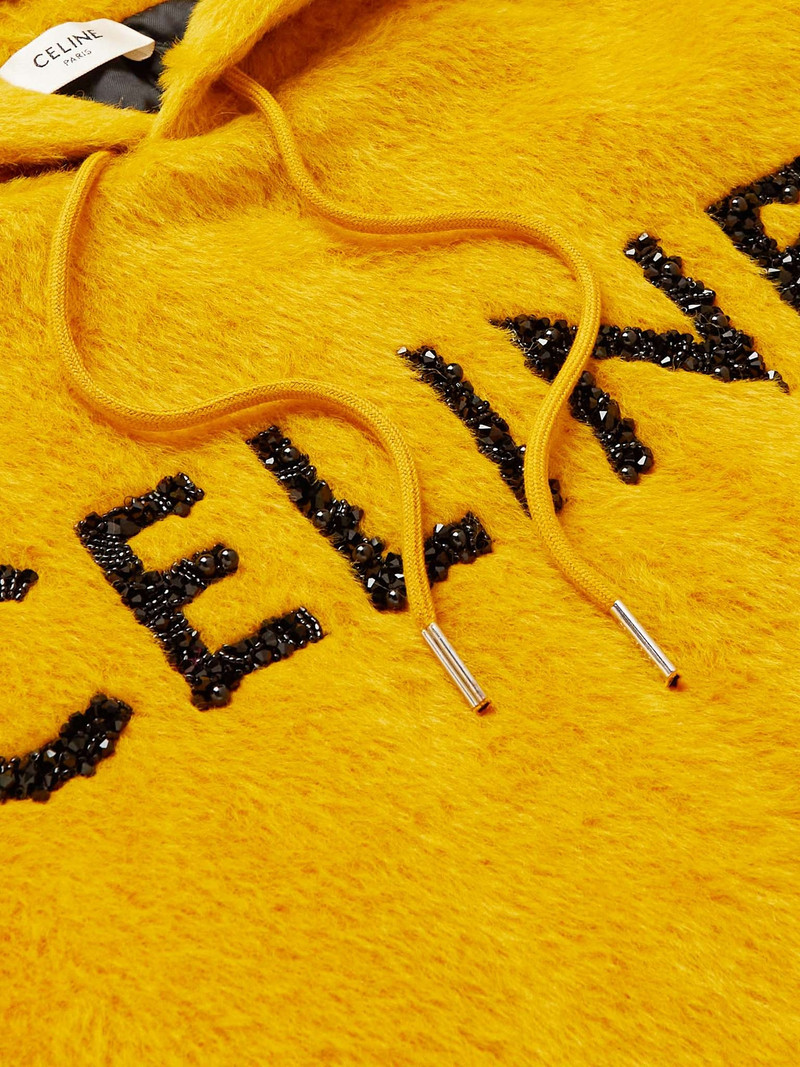 Glittered Logo-Appliquéd Alpaca and Wool-Blend Hoodie 5