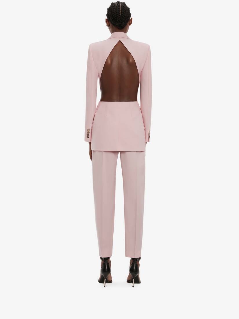 Wool Peg Trouser in Pink - 4