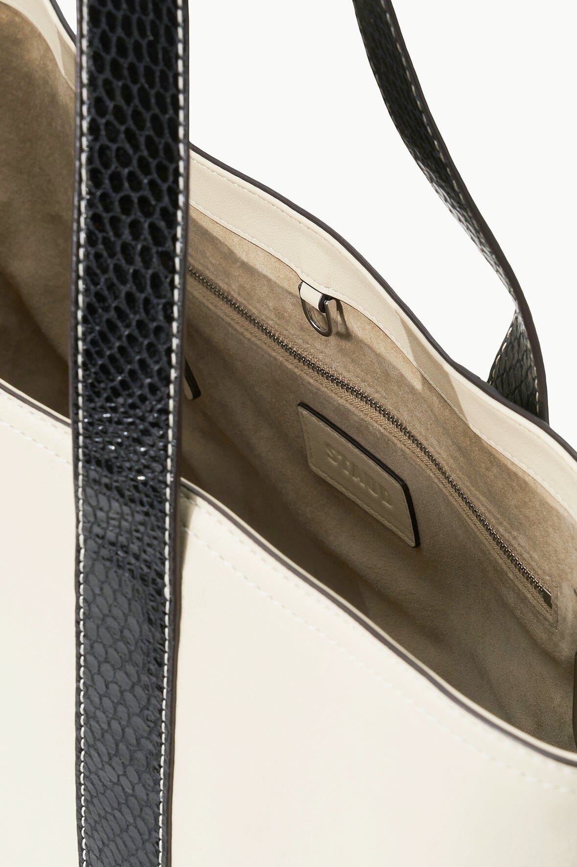 STAUD CUSTOM ALLORA TOTE CREAM BLACK - 4